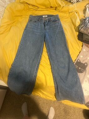 RSQ Wide-Leg High-Rise Jeans in Light Blue Denim